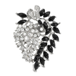 Broche Prendedor Mujer Color Plata Flor Cristal  Finas Joyas - Bisuel