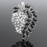Broche Prendedor Mujer Color Plata Flor Cristal  Finas Joyas - Bisuel