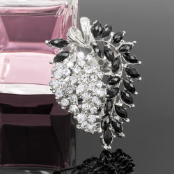 Broche Prendedor Mujer Color Plata Flor Cristal  Finas Joyas - Bisuel