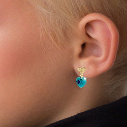 Collar Corazon Swarovski Azul Turquesa - Bisuel