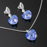 Collar Aretes Mujer Corazones Cristal Cadena Plata - Bisuel
