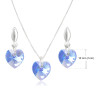 Collar Aretes Mujer Corazones Cristal Cadena Plata - Bisuel