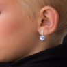Collar Aretes Mujer Corazones Cristal Cadena Plata - Bisuel