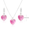 Collar Aretes Mujer Corazones Cristal Cadena Plata - Bisuel