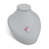 Collar Mujer Corazon Cuarzo Rosado Natural Plata 925 Finas Joyas Cadena - Bisuel