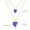 Collar Doble Corazon Swarovski Violeta - Bisuel