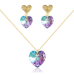 Collar Aretes Cristal Swarovski Vitral Ligth - Bisuel