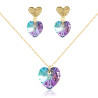 Collar Aretes Cristal Swarovski Vitral Ligth - Bisuel