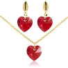 Collar Aretes Corazones Rojos Cristal Swarovski - Bisuel