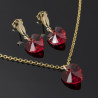 Collar Aretes Corazones Rojos Cristal Swarovski - Bisuel