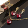 Collar Aretes Corazones Rojos Cristal Swarovski - Bisuel