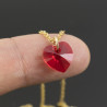 Collar Aretes Corazones Rojos Cristal Swarovski - Bisuel
