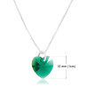 Collar Mujer Solitario Plata Con Corazon Cristal Swarovski Esmeralda - Bisuel