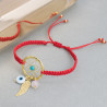 Pulsera Mujer Atrapasueños Hilo Rojo Tejida Mano Chapa Oro - Bisuel