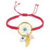 Pulsera Mujer Atrapasueños Hilo Rojo Tejida Mano Chapa Oro - Bisuel