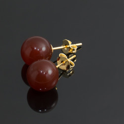 Aretes Topos Piedras Naturales Mujer Chapa Oro Finas Joyas - Bisuel