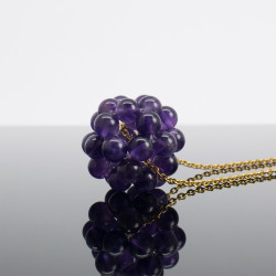 Collar Mujer Dodecaedro Piedras Naturales Cuarzo Linda Joya - Bisuel