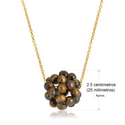 Collar Mujer Cuarzo Piedra Natural Dodecaedro Ojo De Tigre - Bisuel