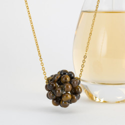 Collar Mujer Cuarzo Piedra Natural Dodecaedro Ojo De Tigre - Bisuel