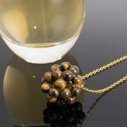 Collar Mujer Cuarzo Piedra Natural Dodecaedro Ojo De Tigre - Bisuel