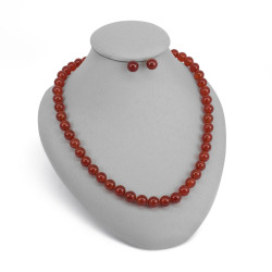 Juego Collar Aretes Piedras Naturales Agata Cuarzo Joyas - Bisuel