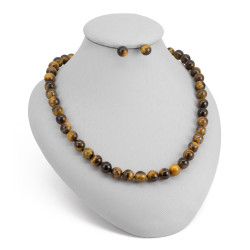 Juego Collar Aretes Mujer Piedras Naturales Cuarzo Joyas - Bisuel