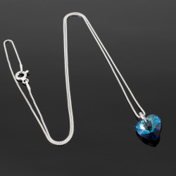 Collar Mujer Solitario Cadena Plata 925 Corazon  - Bisuel