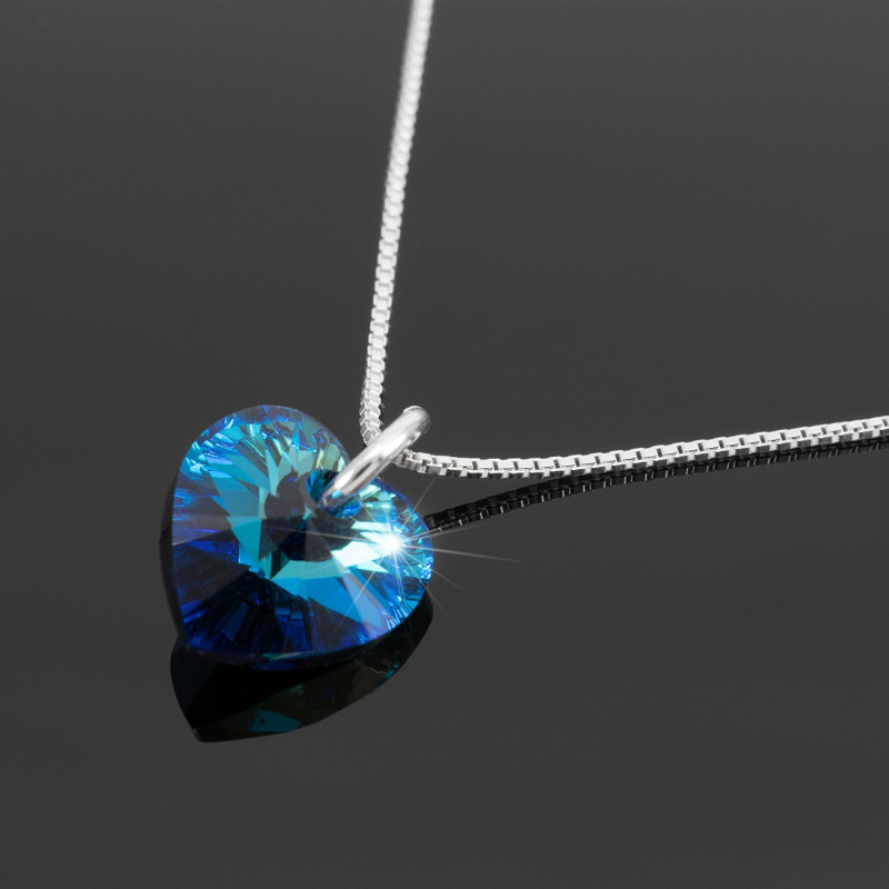 Collar Mujer Solitario Cadena Plata 925 Corazon  - Bisuel