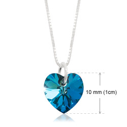 Collar Mujer Solitario Cadena Plata 925 Corazon  - Bisuel