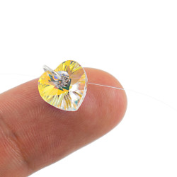 Collar Mujer Invisible Solitario Plata 925 Corazon Cristal - Bisuel