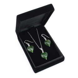 Juego Collar Aretes Mujer Jade Plata 925 Finas Joyas Cuarzo - Bisuel