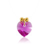 Collar Mujer Corazon  Fucsia Oro Gf Invisible Nylon - Bisuel