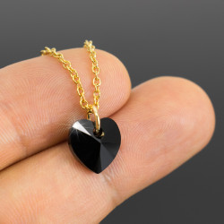 Collar Aretes Corazon  Brillo Cadena Oro G Mujer - Bisuel