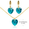 Juego Corazones  Collar Aretes Mujer Cadena Oro Glf con cristal Swarovski - Bisuel