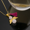 Collar Mujer Cuarzo Rosado Angel Cadena Oro Gf Joyas - Bisuel