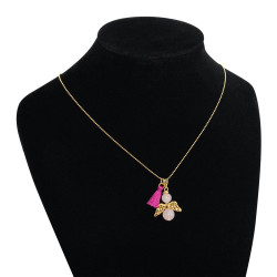 Collar Mujer Cuarzo Rosado Angel Cadena Oro Gf Joyas - Bisuel