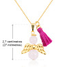 Collar Mujer Cuarzo Rosado Angel Cadena Oro Gf Joyas - Bisuel