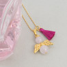 Collar Mujer Cuarzo Rosado Angel Cadena Oro Gf Joyas - Bisuel