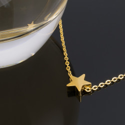 Collar Mujer Gargantilla Estrella Cadena Acero Oro Joya - Bisuel