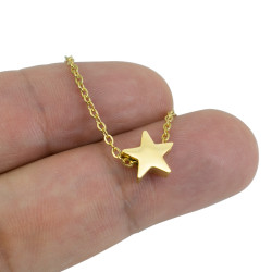 Collar Mujer Gargantilla Estrella Cadena Acero Oro Joya - Bisuel