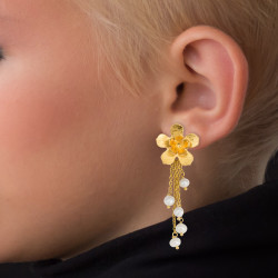 Aretes Perlas Cultivadas naturales Baño de oro - Bisuel