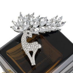 Broche Prendedor Plateado Cristales Fiesta