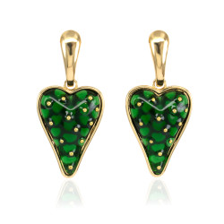 Aretes Corazones Fresa Verde | Bisuel