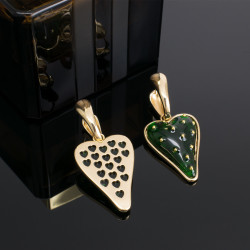 Aretes Corazones Fresa Verde | Bisuel