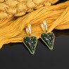 Aretes Corazones Fresa Verde | Bisuel