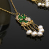 Juego De Collar Aretes Con Perlas naturales cultivadas  y Circones