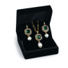 Juego De Collar Aretes Con Perlas naturales cultivadas grandes y Circones