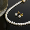 Juego Collar Aretes Mujer Perlitas Cultivadas Naturales Joya - Bisuel