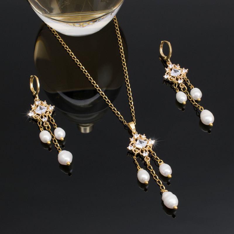 Juego Collar Perlas Cultivadas Mujer Elegante Joya