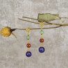 Aretes Largos Piedras Naturales Multicolor cuarzo Verde, Cornalina, Agata  Joya - Bisuel